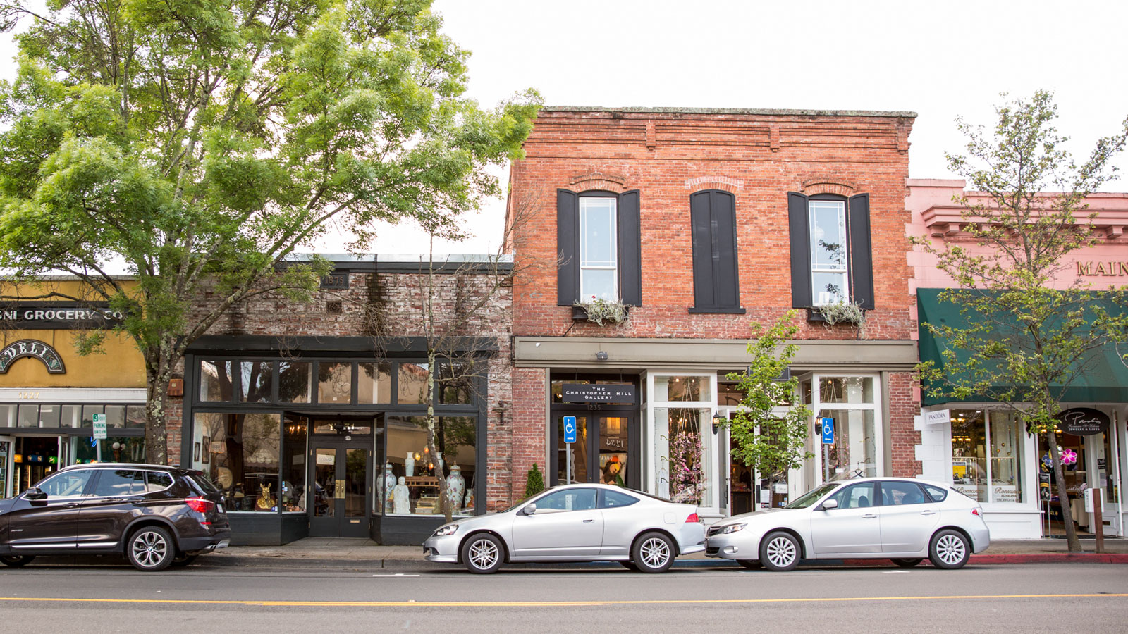 Main Street view of art galleries