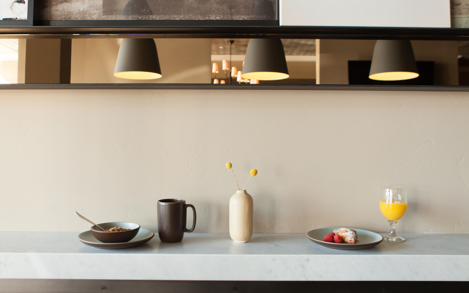 Tea Room counter with breakfast dishes