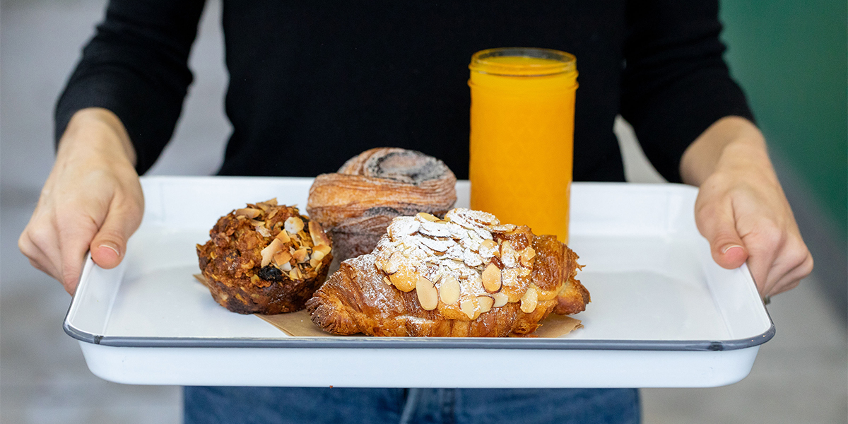 The Station pastry and juice tray